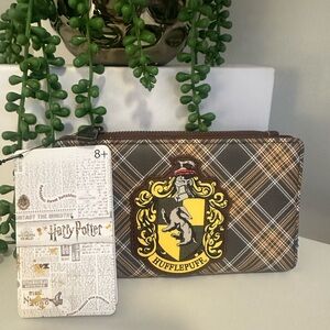 Loungefly Harry Potter Hufflepuff Plaid Pattern Faux Leather Wallet